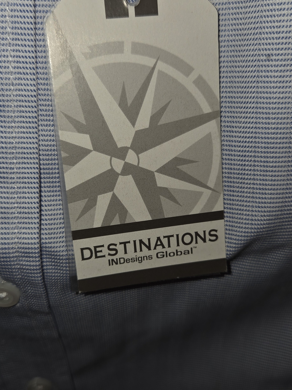 Destinations Men's Light Blue Casual Button-Down Shirt